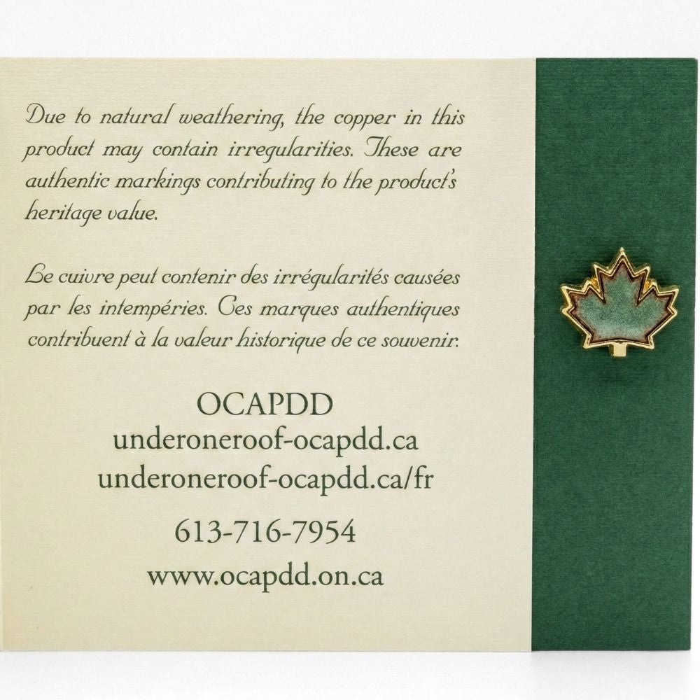 Historic Parliament Roof Copper Maple Leaf | Collectible Pin