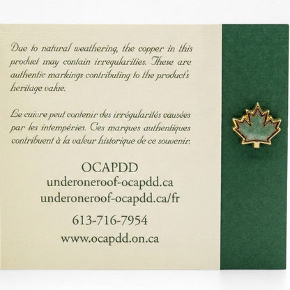 Historic Parliament Roof Copper Maple Leaf | Collectible Pin
