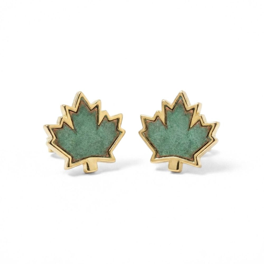 Historic Parliament Roof Copper Maple Leaf Studs | Earrings