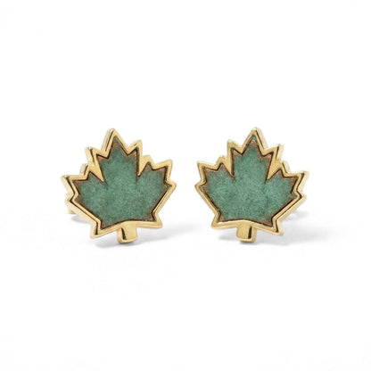 Historic Parliament Roof Copper Maple Leaf Studs | Earrings