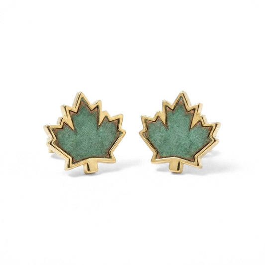 Historic Parliament Roof Copper Maple Leaf Studs | Earrings