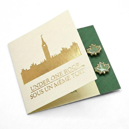 Historic Parliament Roof Copper Maple Leaf Studs | Earrings