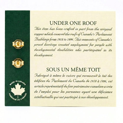 Historic Parliament Roof Copper Maple Leaf Studs | Earrings