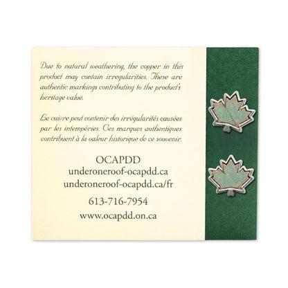 Historic Parliament Roof Copper Maple Leaf Studs | Earrings