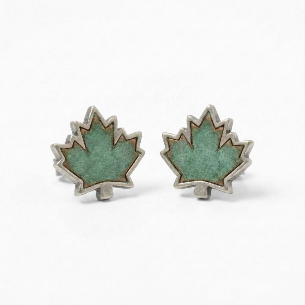 Historic Parliament Roof Copper Maple Leaf Studs | Earrings