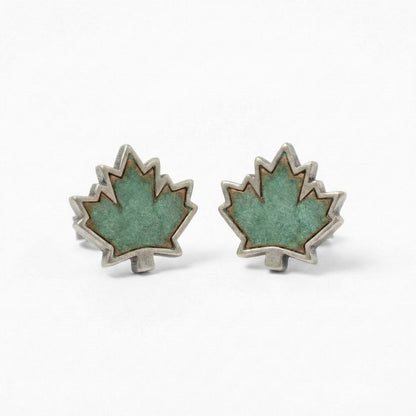 Historic Parliament Roof Copper Maple Leaf Studs | Earrings