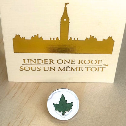 Historic Parliament Roof Copper Sterling Silver Maple Leaf | Collectible Pin