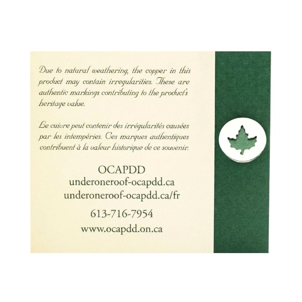 Historic Parliament Roof Copper Sterling Silver Maple Leaf | Collectible Pin