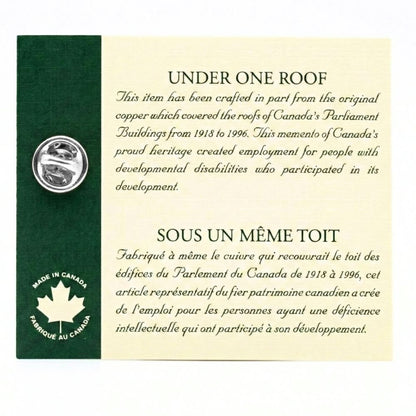Historic Parliament Roof Copper Sterling Silver Maple Leaf | Collectible Pin