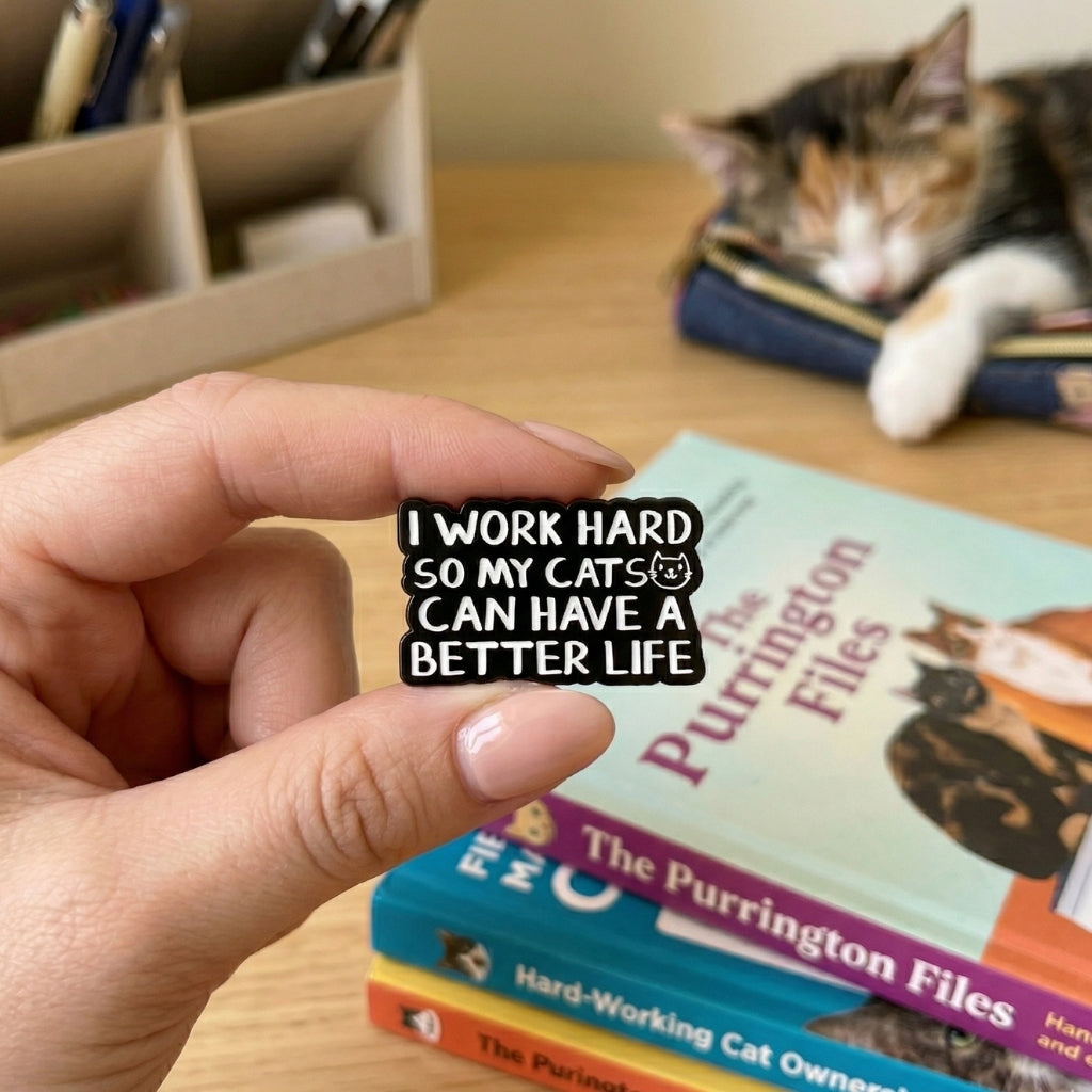 I Work Hard So My Cats Can Have a Better Life | Collectible Pin