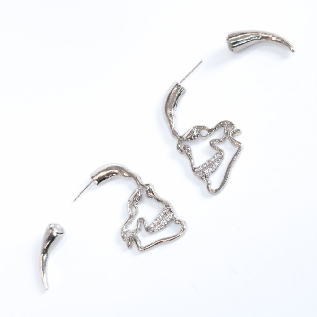Boucles d'oreilles Tête de mort à pointes