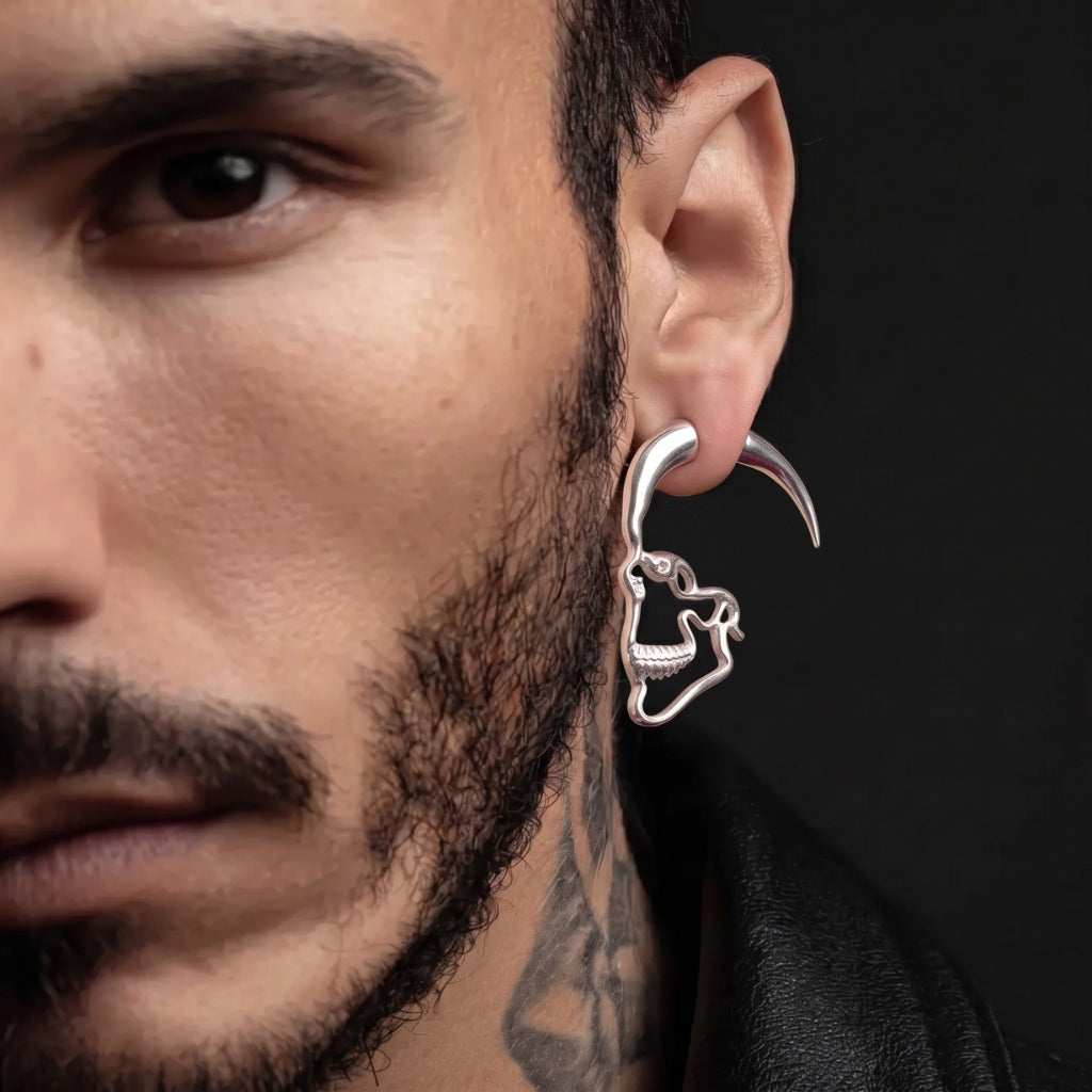 Boucles d'oreilles Tête de mort à pointes
