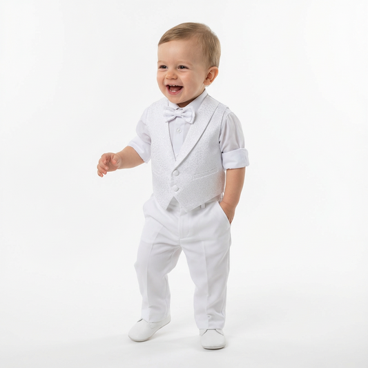 Baby [0-24m] Cotton T-Shirt Formal Suit (White)