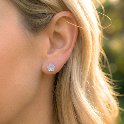 Iridescent Rose Studs | Earrings