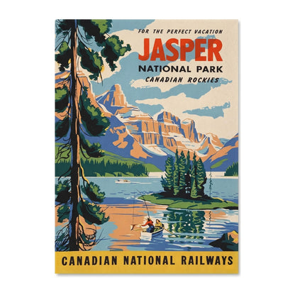 Jasper National Park Vintage CN Rail Ad | Canvas Art Print