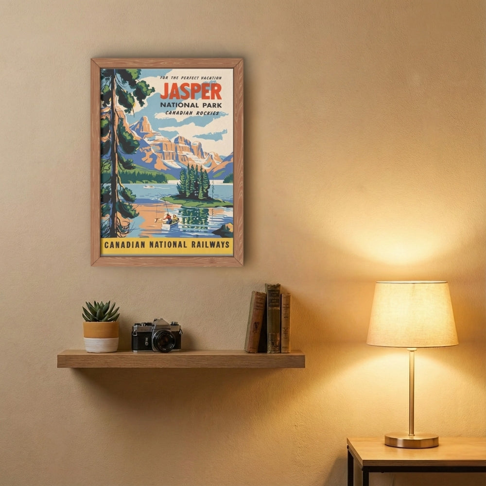 Jasper National Park Vintage CN Rail Ad | Canvas Art Print