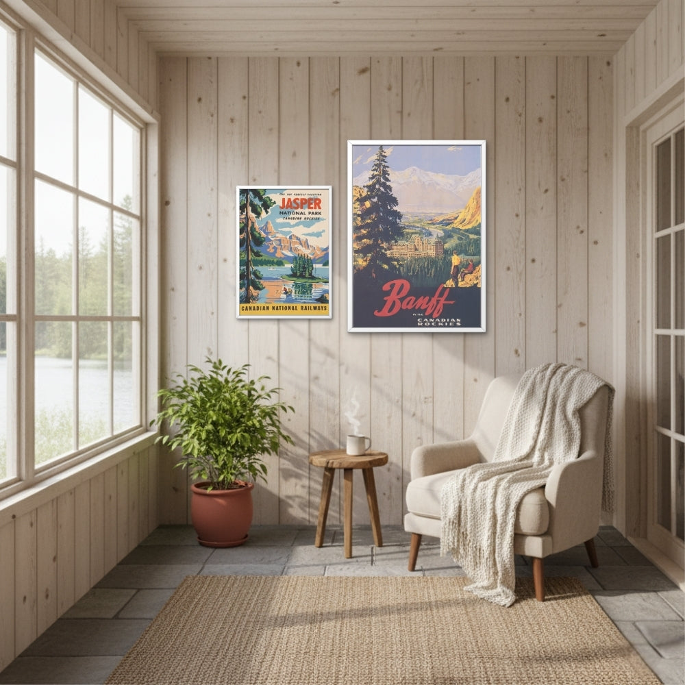 Jasper National Park Vintage CN Rail Ad | Canvas Art Print