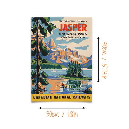 Jasper National Park Vintage CN Rail Ad | Canvas Art Print