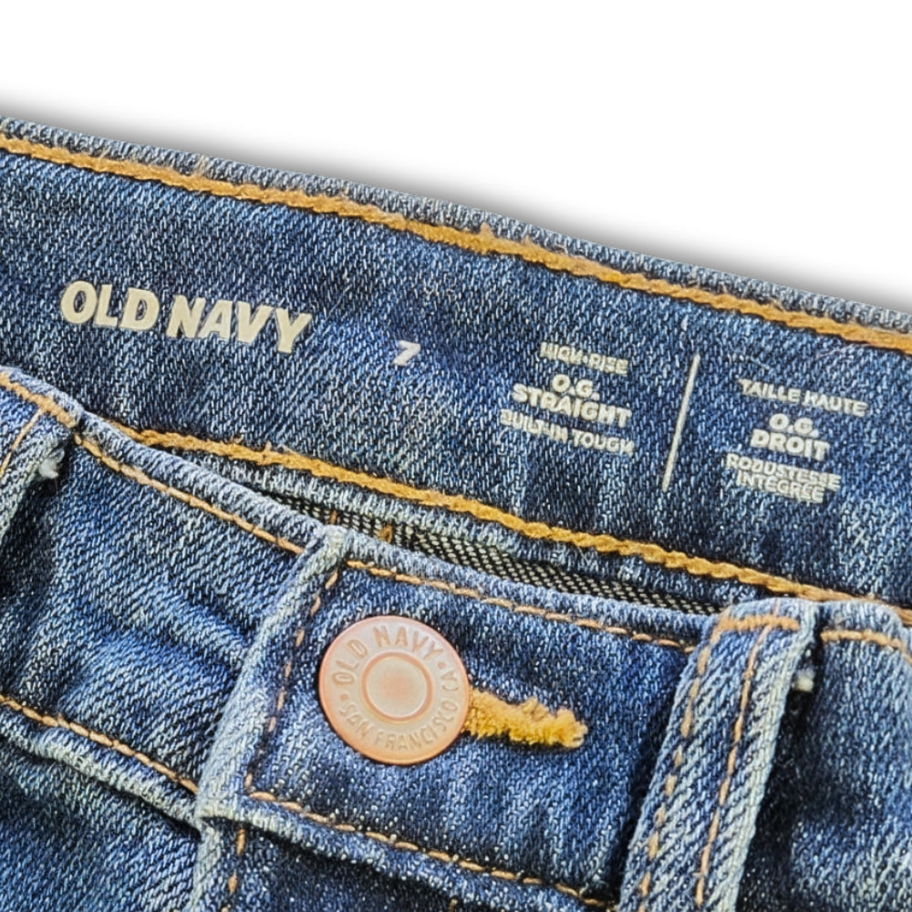 Kids 7Y High-Rise O.G. Straight Jeans | Old Navy
