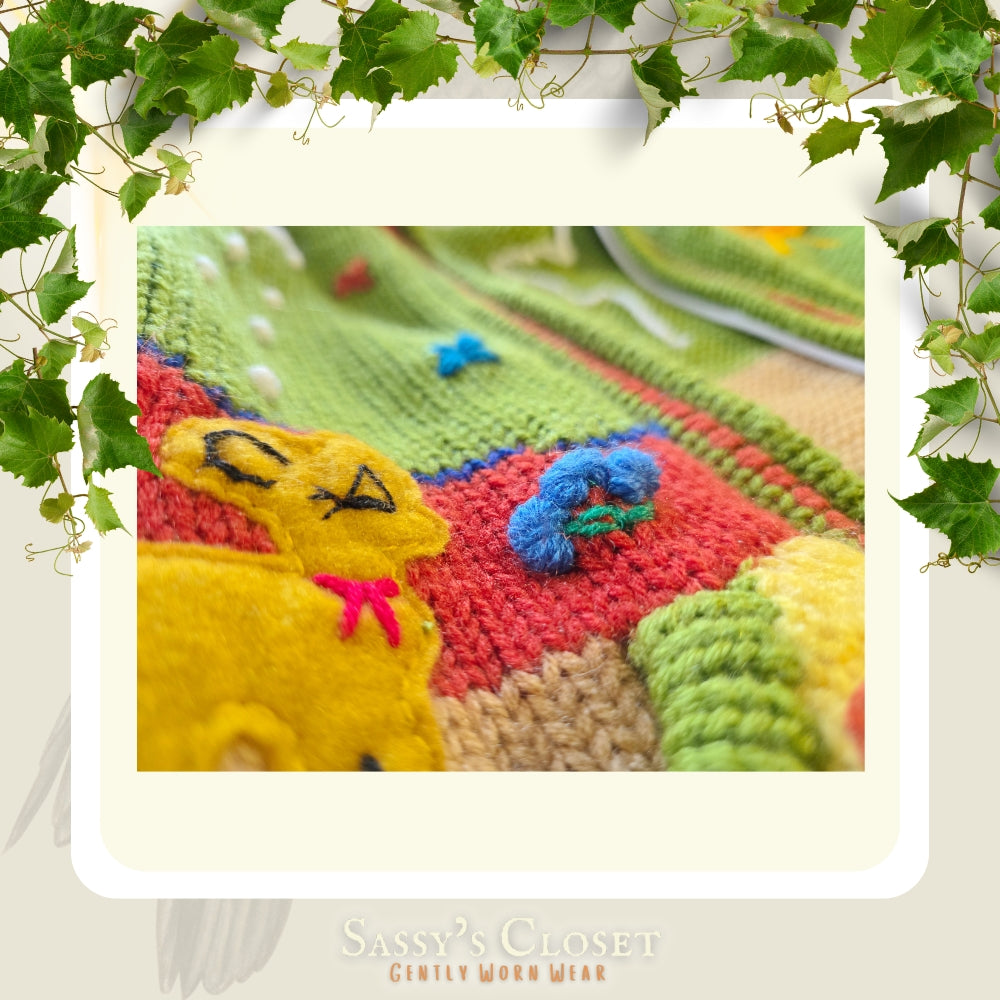 Kids Hand-Knit Alpaca Wool Sweater (Green)
