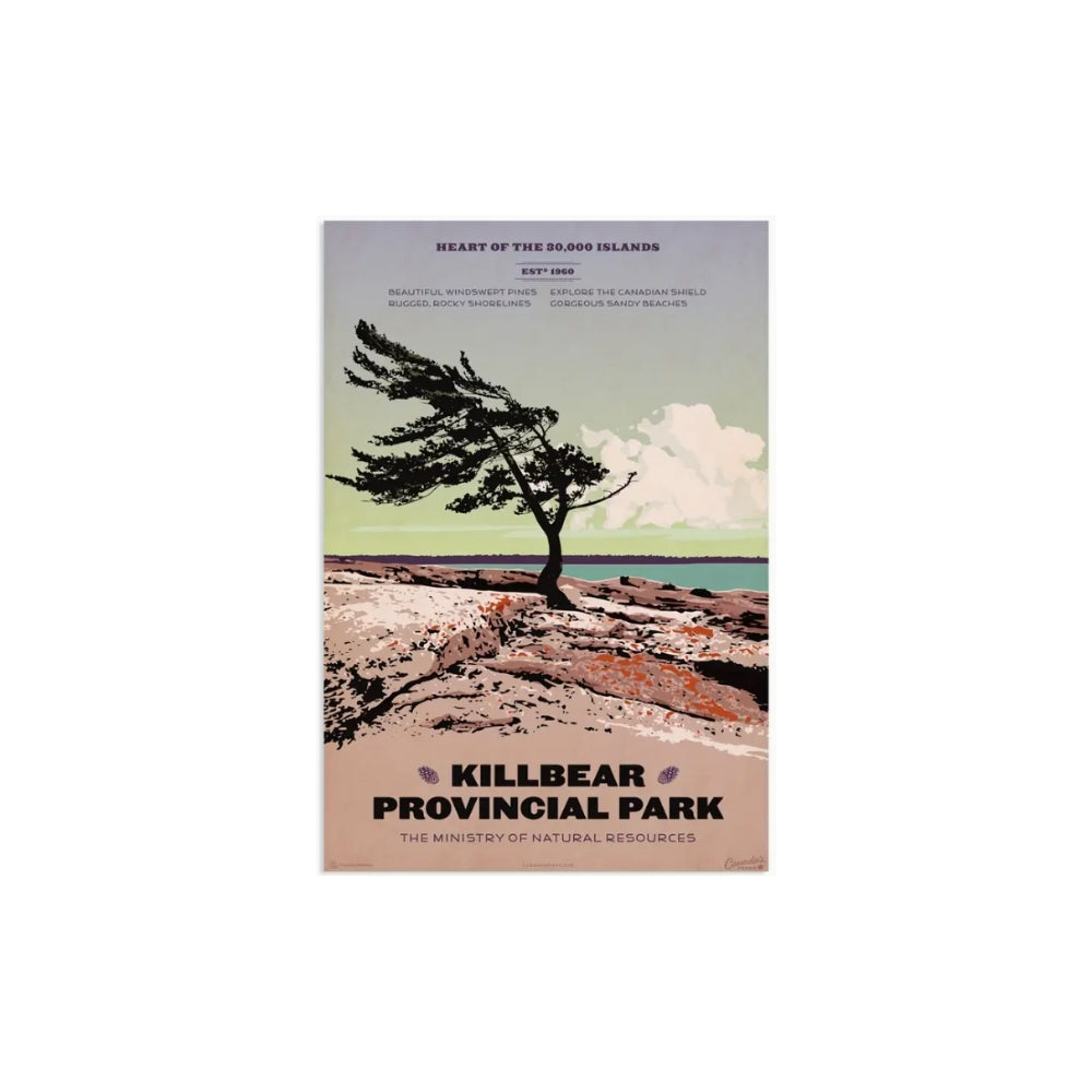 Killbear Provincial Park Vintage Tourism Poster | Canvas Art Print