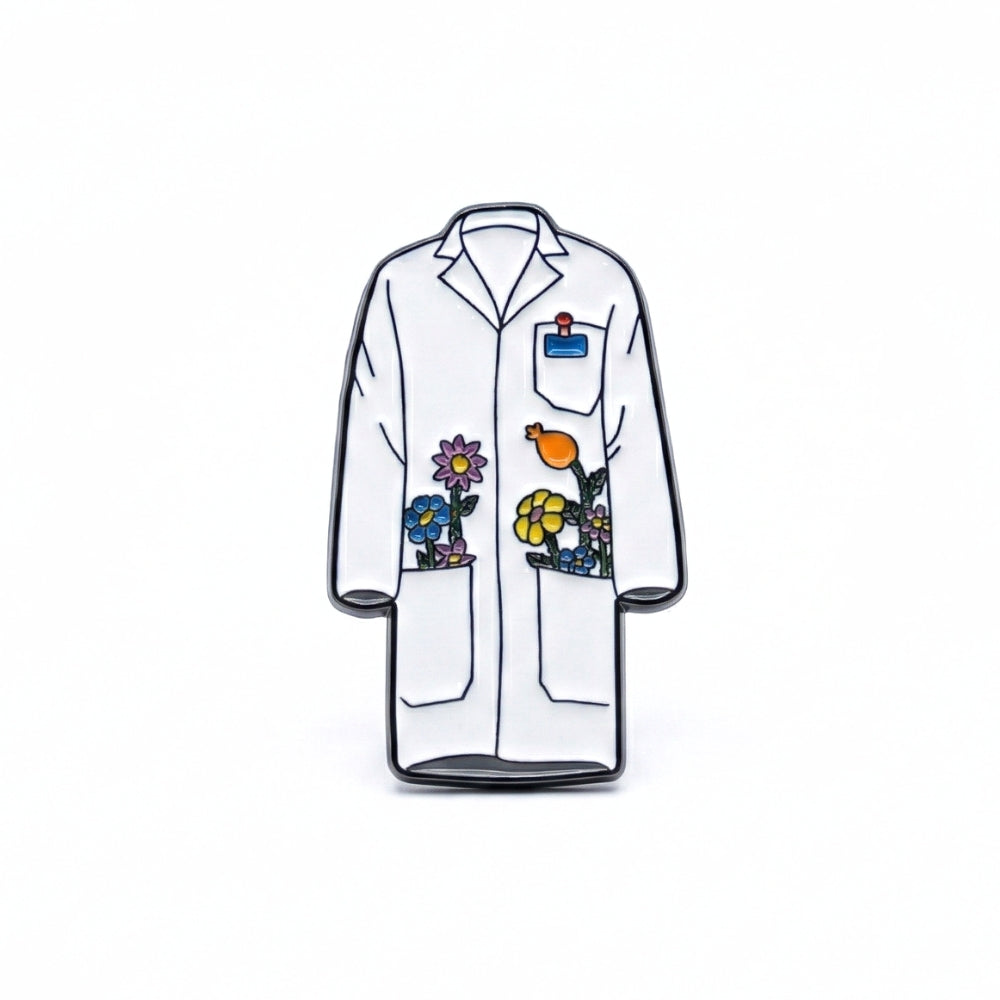 Lab Coat with Flowers | Collectible Pin