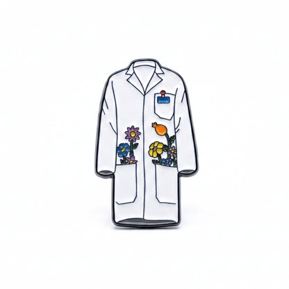 Lab Coat with Flowers | Collectible Pin