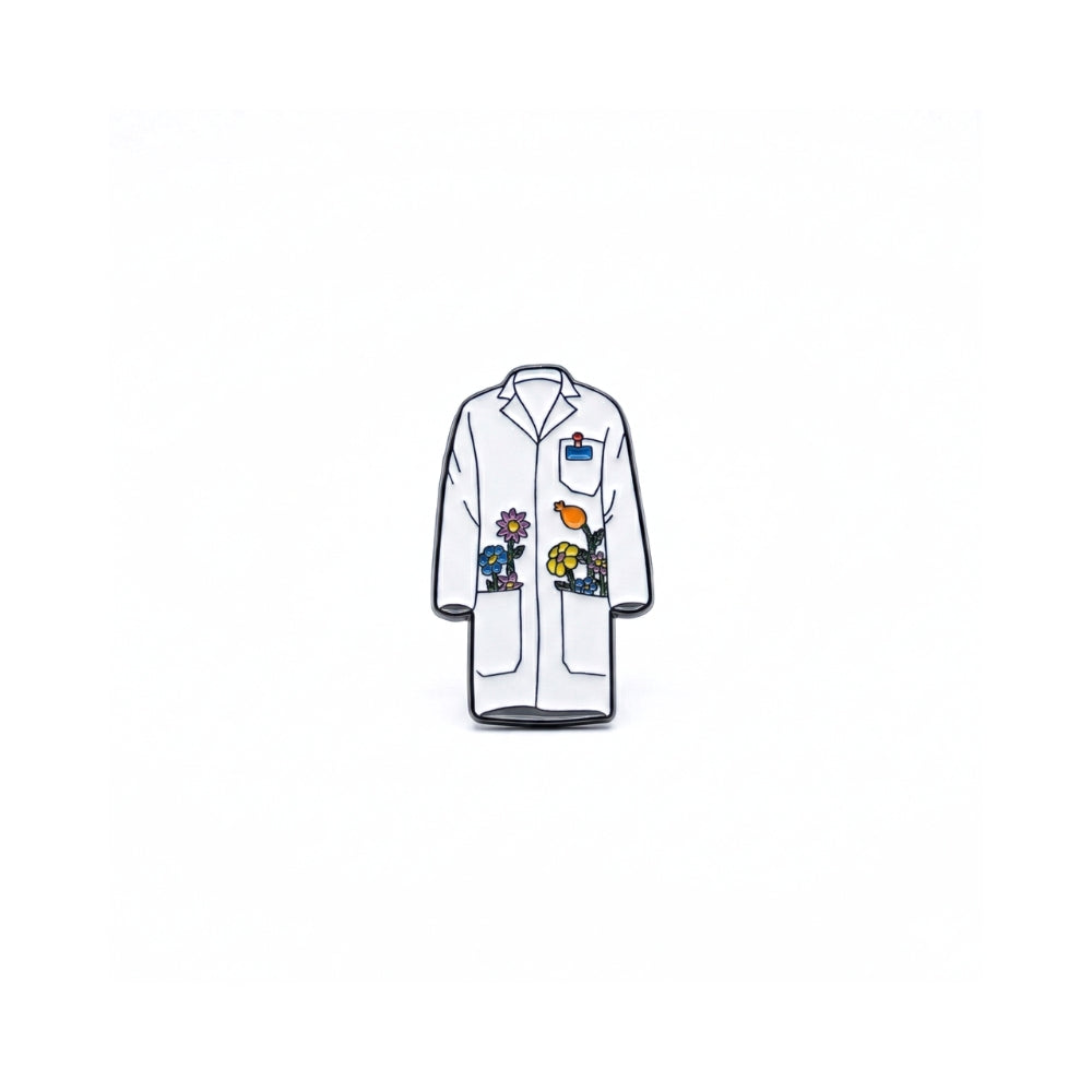 Lab Coat with Flowers | Collectible Pin