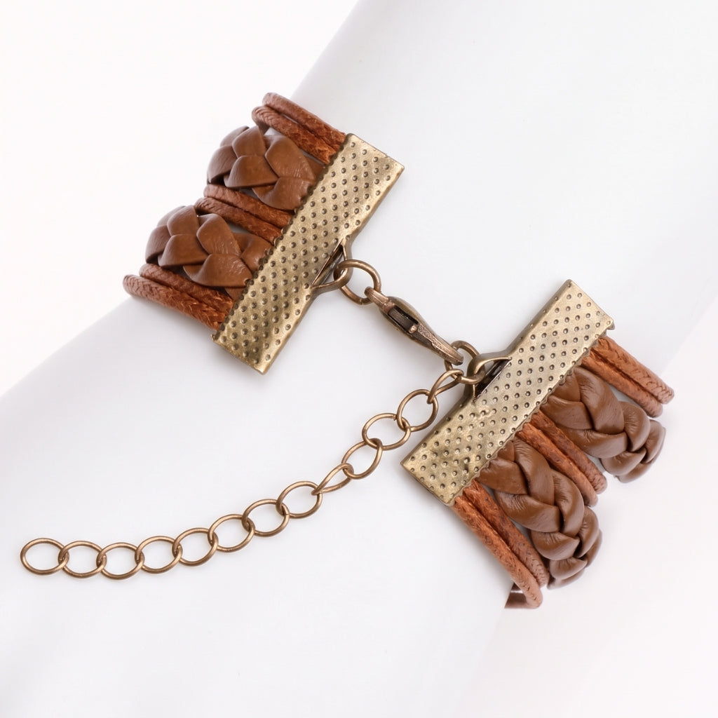 Layered Leather Blue Mandela | Bracelet