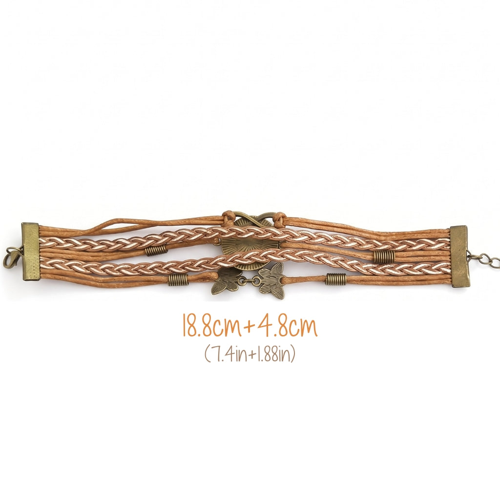Layered Leather Blue Mandela | Bracelet