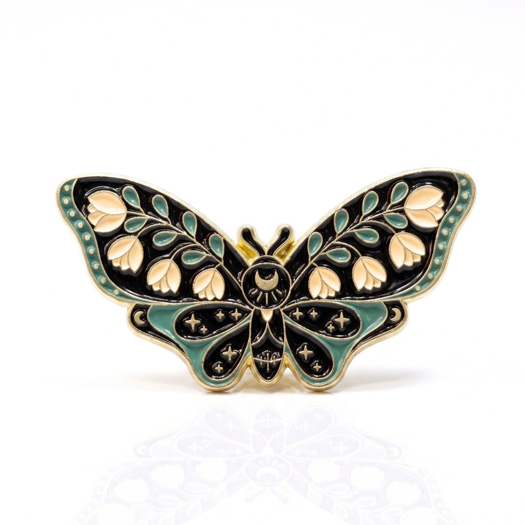 Lily of the Valley Green Moth | Brooch