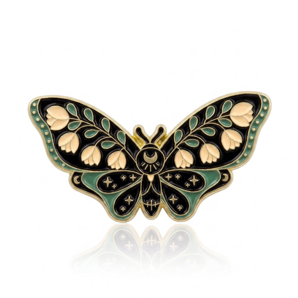 Lily of the Valley Green Moth | Brooch