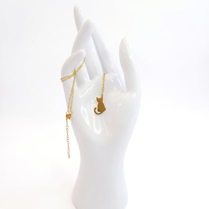 Minimalist Cat [Gold] | Necklace