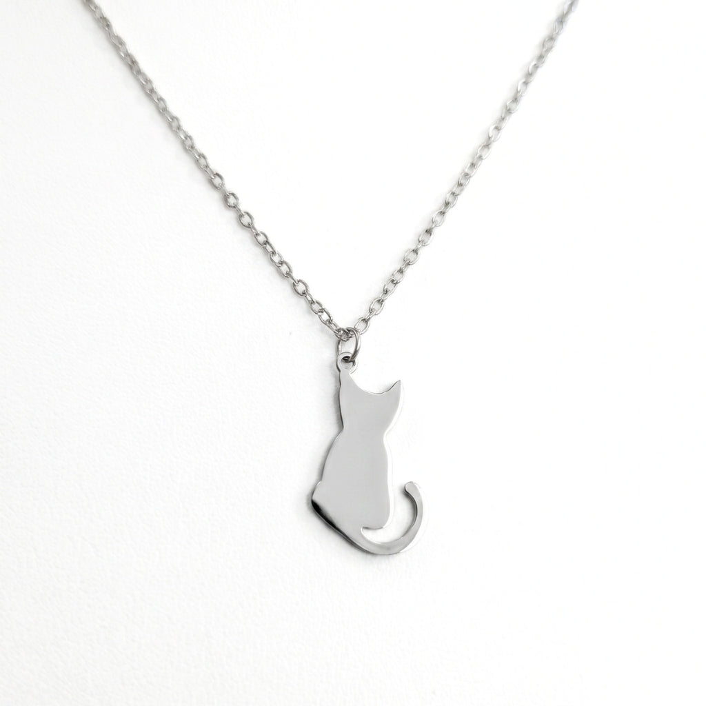 Minimalist Cat [Silver] | Necklace