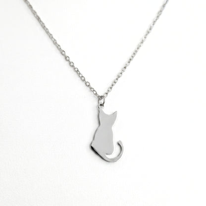 Minimalist Cat [Silver] | Necklace
