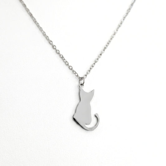 Minimalist Cat [Silver] | Necklace