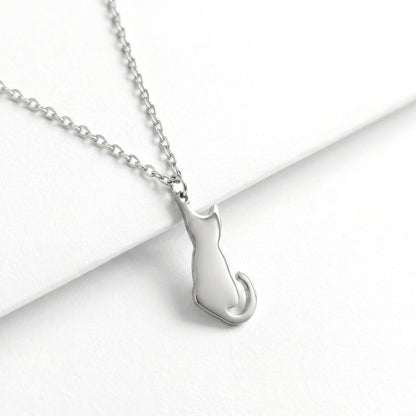 Minimalist Cat [Silver] | Necklace