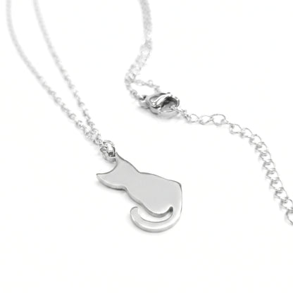 Minimalist Cat [Silver] | Necklace