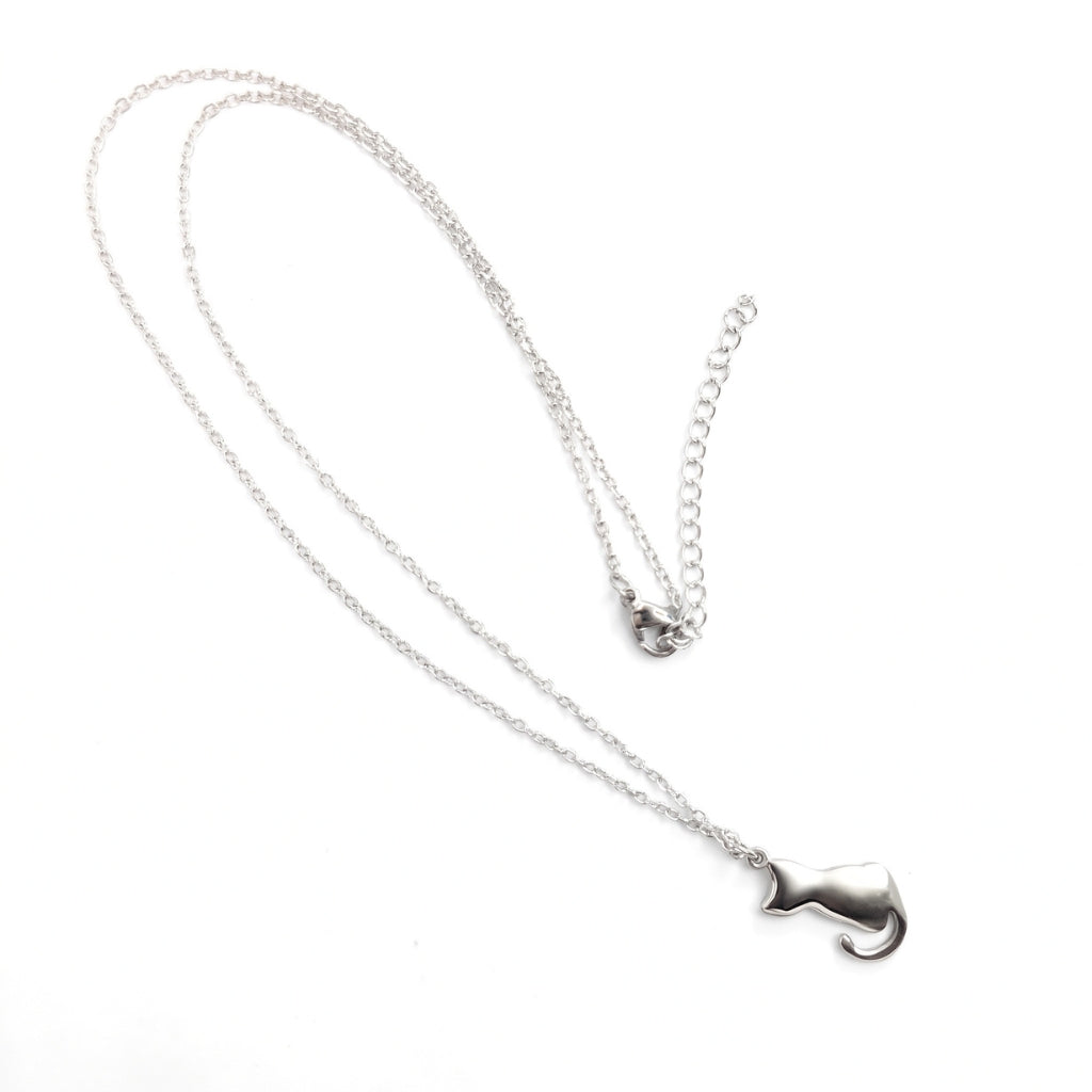 Minimalist Cat [Silver] | Necklace