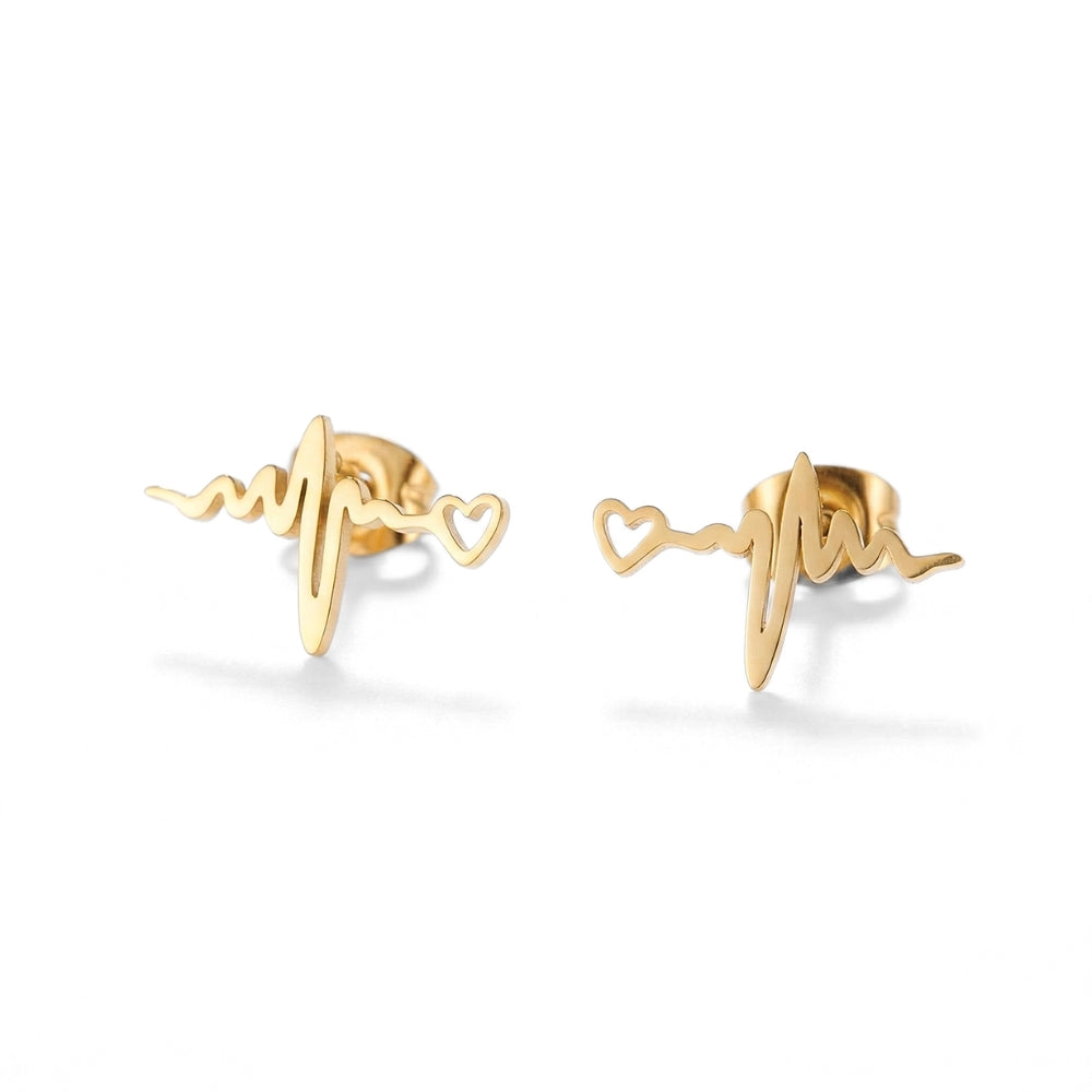 Minimalist Heartbeat Studs | Earrings