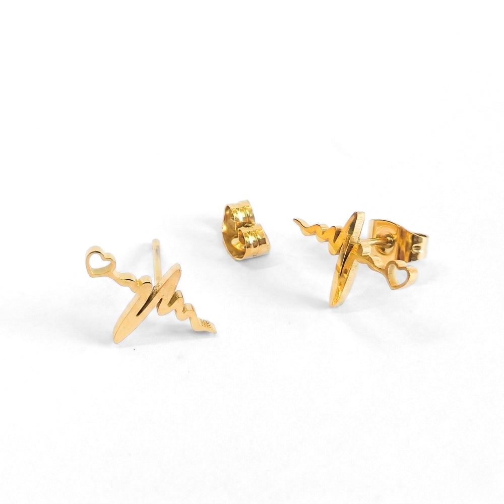Minimalist Heartbeat Studs | Earrings