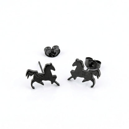 Minimalist Stallion Silhouette Studs | Earrings