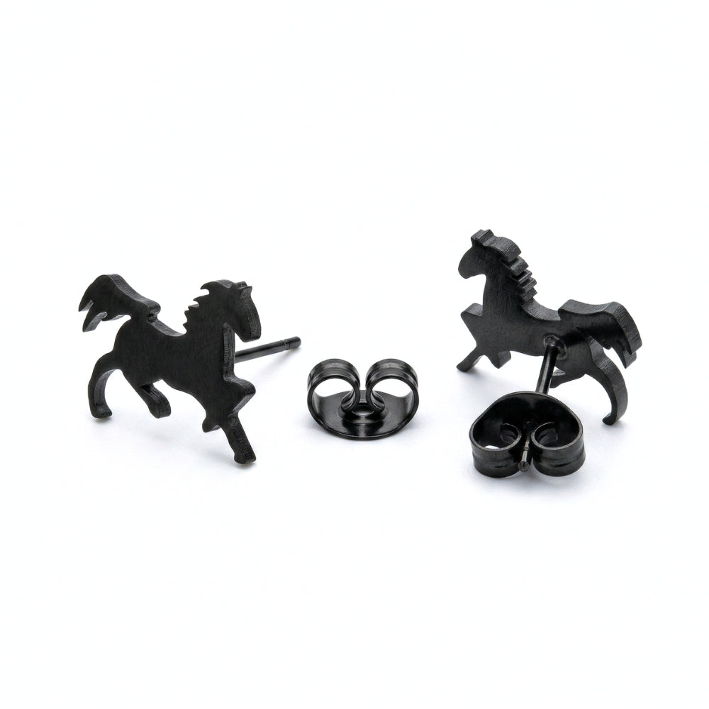 Minimalist Stallion Silhouette Studs | Earrings