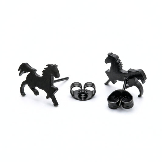 Minimalist Stallion Silhouette Studs | Earrings