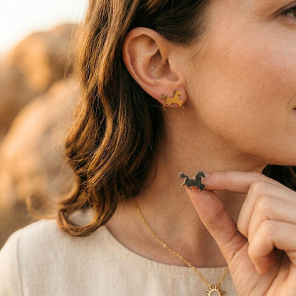 Minimalist Stallion Silhouette Studs | Earrings