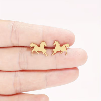 Minimalist Stallion Silhouette Studs | Earrings