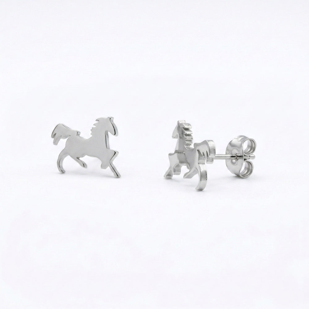 Minimalist Stallion Silhouette Studs | Earrings