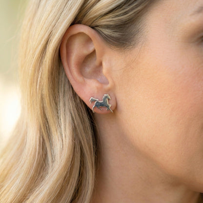 Minimalist Stallion Silhouette Studs | Earrings