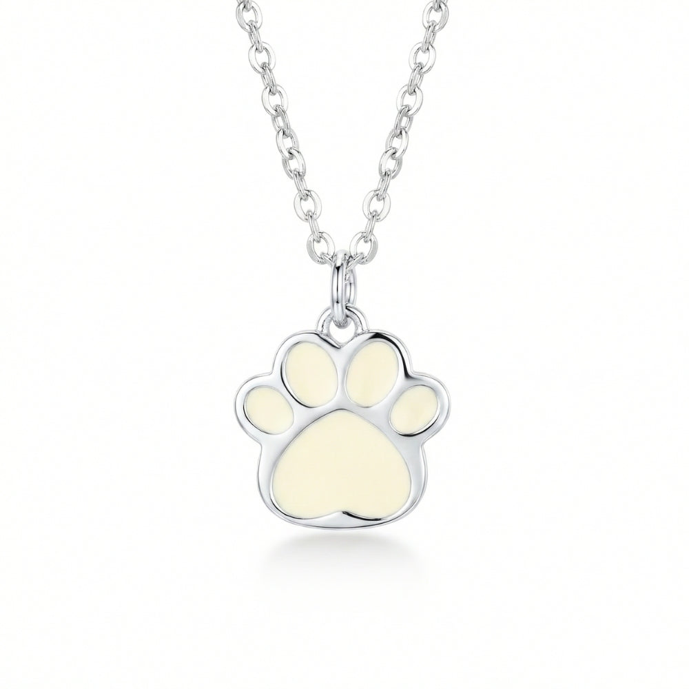 Minimalist Sterling Silver Paw Print | Necklace