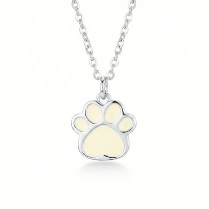 Minimalist Sterling Silver Paw Print | Necklace